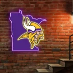Minnesota Vikings Neon Sign Minnesota State Map 1