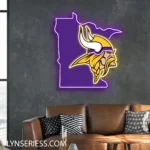 Minnesota Vikings Neon Sign Minnesota State Map 1