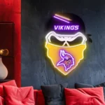 Minnesota Vikings Neon Sign Skull 1