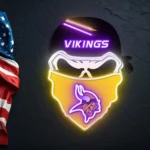 Minnesota Vikings Neon Sign Skull 1