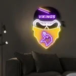 Minnesota Vikings Neon Sign Skull 1