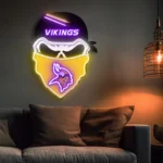Minnesota Vikings Neon Sign Skull 1