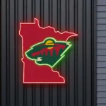 Minnesota Wild Neon Sign Minnesota State Map 1