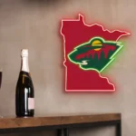 Minnesota Wild Neon Sign Minnesota State Map 1
