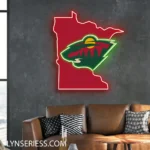 Minnesota Wild Neon Sign Minnesota State Map 1