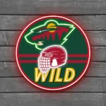 Minnesota Wild Neon Sign Nhl Helmet Acrylic 1