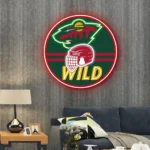 Minnesota Wild Neon Sign Nhl Helmet Acrylic 1