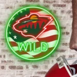 Minnesota Wild Neon Sign Us Flag Acrylic 1