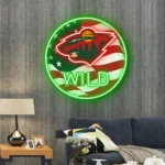 Minnesota Wild Neon Sign Us Flag Acrylic 1