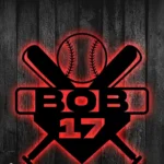 Mlb Metal Sign Hardball Bat 1