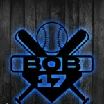 Mlb Metal Sign Hardball Bat 1