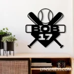 Mlb Metal Sign Hardball Bat 1