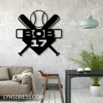 Mlb Metal Sign Hardball Bat 1