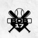 Mlb Metal Sign Hardball Bat 1