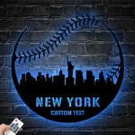 Mlb Metal Sign Personalized New York Skyline Baseball Softball Player Name 1