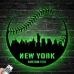 Mlb Metal Sign Personalized New York Skyline Baseball Softball Player Name 1