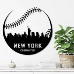 Mlb Metal Sign Personalized New York Skyline Baseball Softball Player Name 1