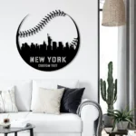 Mlb Metal Sign Personalized New York Skyline Baseball Softball Player Name 1
