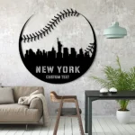 Mlb Metal Sign Personalized New York Skyline Baseball Softball Player Name 1