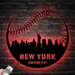 Mlb Metal Sign Personalized New York Skyline Baseball Softball Player Name 1