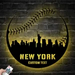 Mlb Metal Sign Personalized New York Skyline Baseball Softball Player Name 1