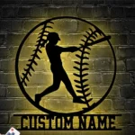 Mlb Metal Sign Young Lady Baseball Name 1