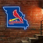 Mlb Neon Sign St Louis Cardinals Missouri State Map 1