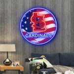 Mlb Neon Sign St Louis Cardinals Us Flag Acrylic 1