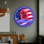 Mlb Neon Sign St Louis Cardinals Us Flag Acrylic 1