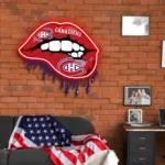 Montreal Canadiens Neon Sign Dripping Lips 1