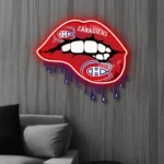 Montreal Canadiens Neon Sign Dripping Lips 1