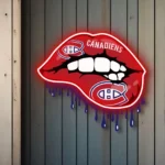 Montreal Canadiens Neon Sign Dripping Lips 1