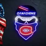 Montreal Canadiens Neon Sign Skull 1