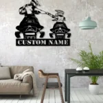 Motorcycle Biker Metal Sign Custom Father Son Snowmobile 1