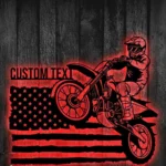 Motorcycle Biker Metal Sign Custom Us Flag Biker 1