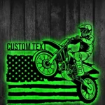 Motorcycle Biker Metal Sign Custom Us Flag Biker 1