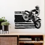 Motorcycle Biker Metal Sign Custom Us Flag Biker 1