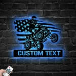 Motorcycle Biker Metal Sign Personalized All Terrain Vehicle Atv 4 Wheels Name 1