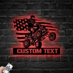 Motorcycle Biker Metal Sign Personalized All Terrain Vehicle Atv 4 Wheels Name 1