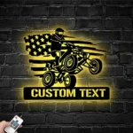 Motorcycle Biker Metal Sign Personalized All Terrain Vehicle Atv 4 Wheels Name 1