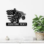 Motorcycle Biker Metal Sign Personalized All Terrain Vehicle Atv 4 Wheels Name 1