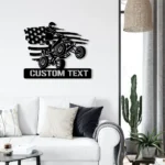 Motorcycle Biker Metal Sign Personalized All Terrain Vehicle Atv 4 Wheels Name 1