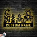 Motorcycle Biker Metal Sign Personalized Family Atv Quad 1