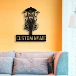 Motorcycle Biker Metal Sign Personalized Mexican Skeleton Rider Name 1