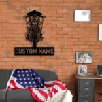 Motorcycle Biker Metal Sign Personalized Mexican Skeleton Rider Name 1