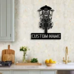 Motorcycle Biker Metal Sign Personalized Mexican Skeleton Rider Name 1