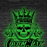 Motorcycle Biker Metal Sign Skeleton Artist Ink Studio 1