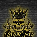 Motorcycle Biker Metal Sign Skeleton Artist Ink Studio 1