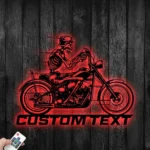 Motorcycle Biker Metal Sign Skeleton Trotting Motorcycle 1
