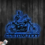 Motorcycle Biker Metal Sign Skeleton Trotting Motorcycle 1